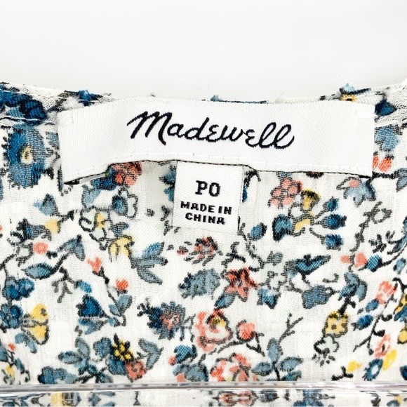 Madewell Carmelina Flutter-Sleeve Top in Blossoming Vines, Size P0 - Picture 8 of 11